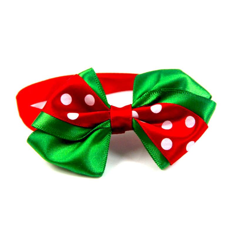 Pet Christmas Bowtie Collar Pet Neck Bows With Bell Pet Collars Accessories For Small Medium Dog Cat