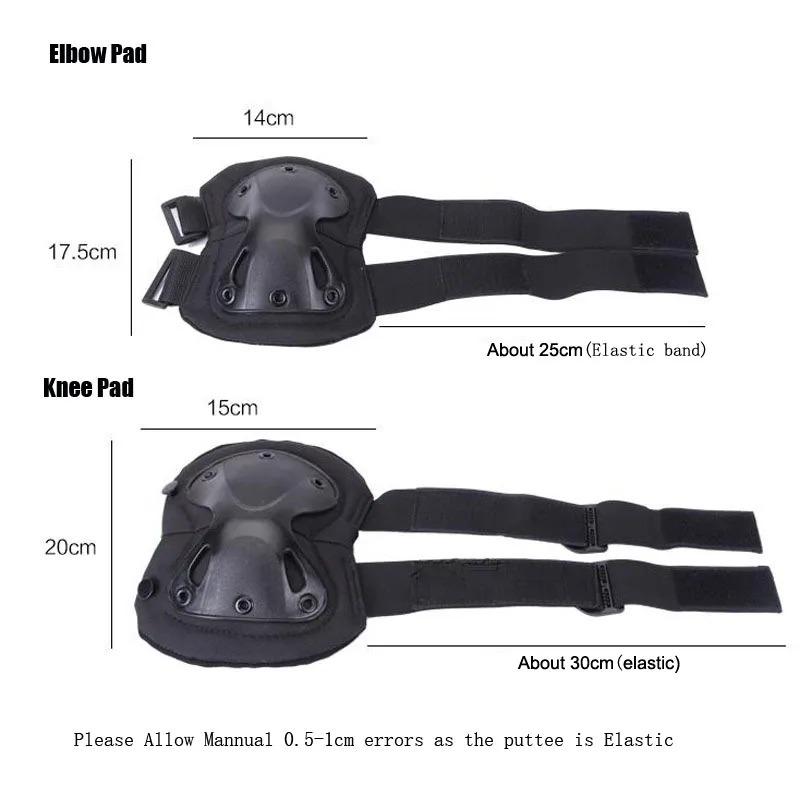 Knee & Elbow Protective Pads Set for Outdoor CS Paintball Game Cycling Safety Skateboarding Gear Skates Knee Protection Guard