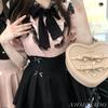 Short Detachable Flared Chiffon Pink [XHSUKADO] Women's Open-Shoulder Blouse, Cute, Sleeve, Ribbon, Ruffles, Lace, Sleeves, Fashionable, Lolita,