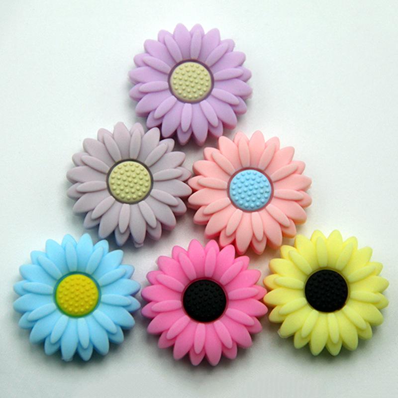Daisy Flower Silicone Beads for DIY Jewelry & Baby Teether Bracelets
