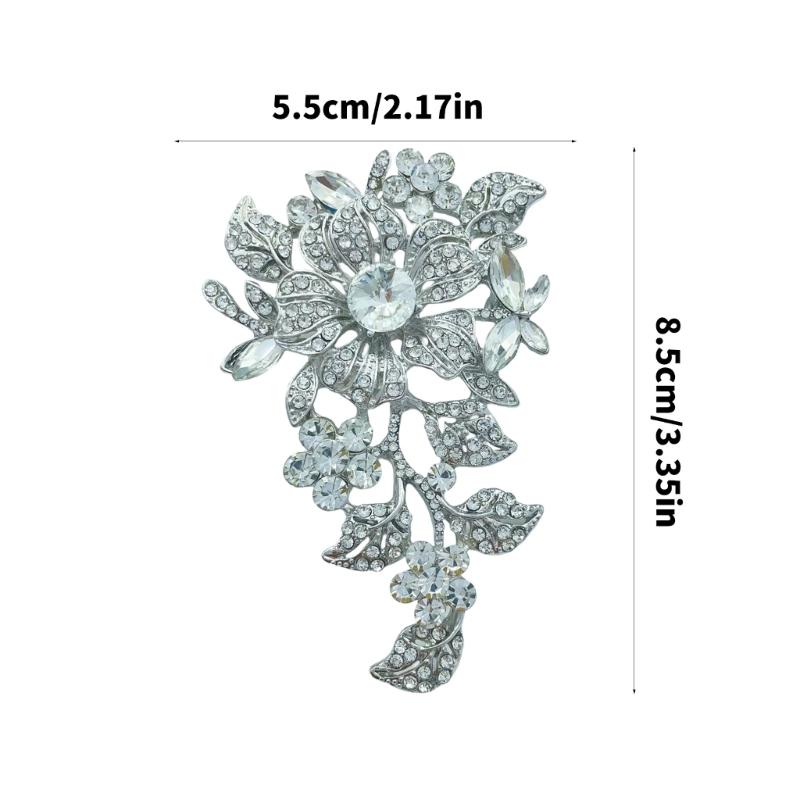 Stilfuld Rhinestones Blomstret Broche Alsidigt Modeaccessories til Kjoler Jakkesæt Afslappede Outfits Vintage Stilarter Elegant