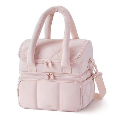 Double Deck Lunch Bag Leakproof Insulated Box Reusable Durable Puffer Tote Outdoor