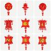 Traditional Non-woven Lantern For Chinese New Year Oval Shaped With Spring Character