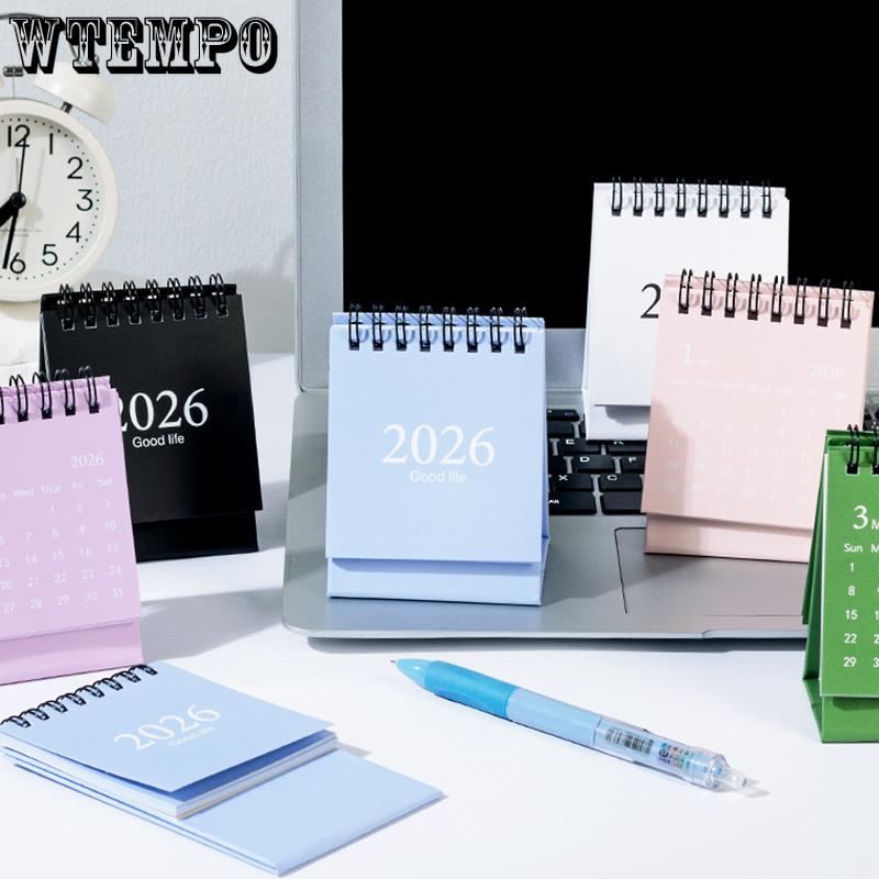 WTEMPO 2026 DIY Printed Calendars Home/Office/Classroom Desktop Decoration Multi Functional Memo Plan Schedule Self Discipline Check In Calendars