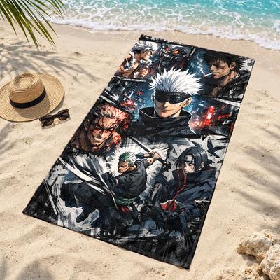 Jujutsu Kaisen Microfiber Beach Towel Quick Dry Sand Free Lightweight Beach Towels for Travel Swimming Camping