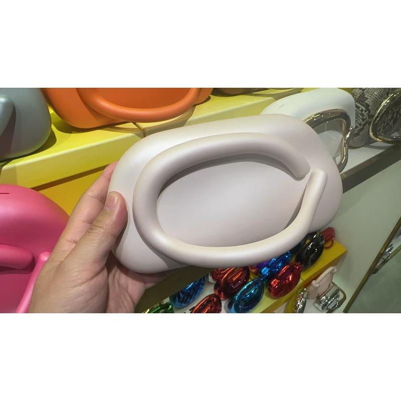 Trendy Classic Round Box Clutch Bag Dinner Bag Acrylic Bag Retro Metal Handle Shoulder Crossbody