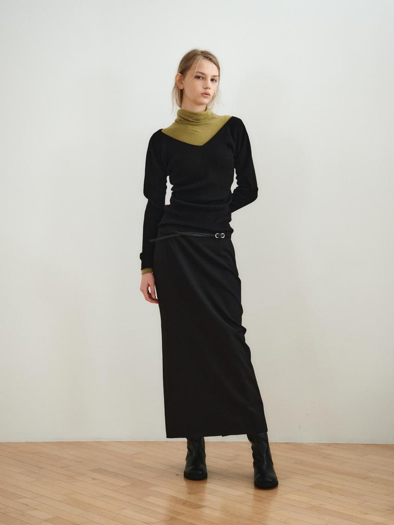 REPLAIN Maxi Long Skirt_Black
