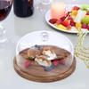 Covered Pastry Tray Round Wooden Cake Tray with Lid for Dining Presentation, Cake Service, Tea Gathering Display and Family Table Use