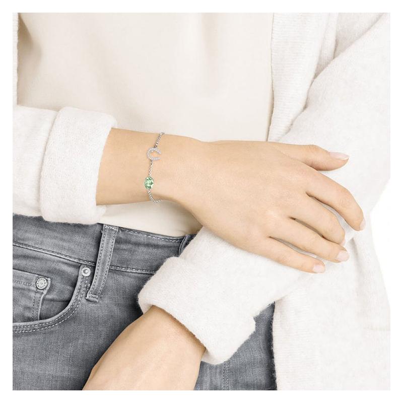 Swarovski Mixed Green Plated and Clear Crystal Wish Bracelet White Women's White M