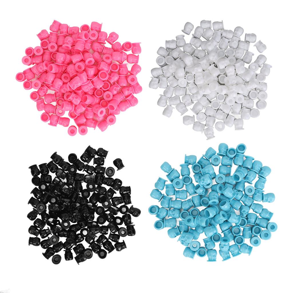 800 Stück Tattoo-Tintenbecher in Totenkopfform, 4 Farben, stabile Basis, verdicktes Einweg-Microblading-Pigment C