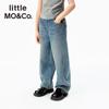 little MO&Co. Kids' Unisex Autumn Denim Wide-Leg Banana Jeans