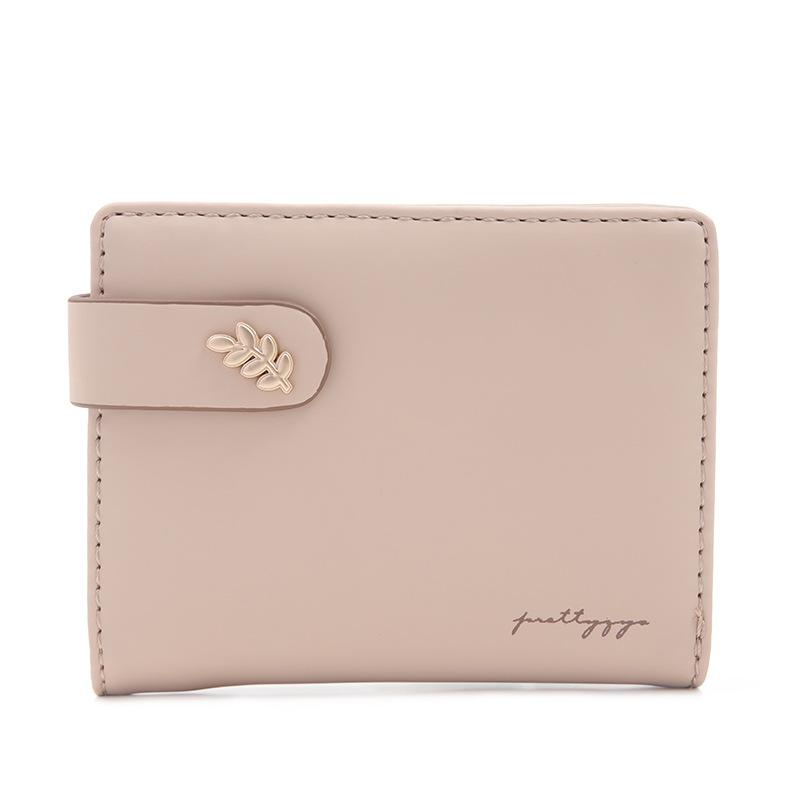 Wallet Women's Short Style Niche Fashion Personality Leaf Buckle Folding Women's Handbag