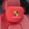 Car Suede Seat Headrest Neck Pillow Soft Cushion Lumbar Support For Porsche Cayenne Panamera Macan 911 718 Taycan Boxster Cayman