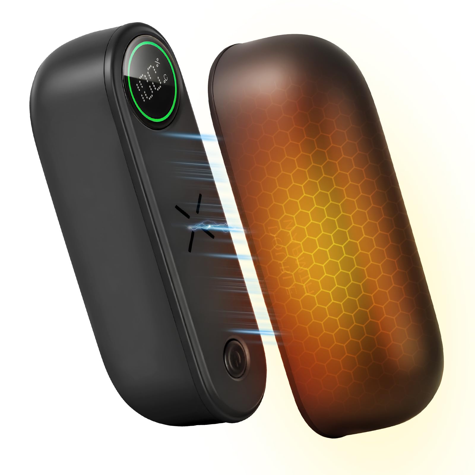 

AMOVO Новый Магнитный Перезаряжаемый Ручной Полный Быстрый Реверсивный 3 Температуры Мобильный Светодиодный Уровень Заряда Батареи Большой Идеально подходит для Бизнеса и Зимы [Тип 2025, чёрный