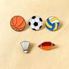 Basketball Sports Ball Enamel Pin Volleyball Metal Badge Cartoon Dripping Oil Brooch  Jewelry Gift