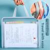 Transparent Document Storage Bag Large Capacity Handheld Zippered Organizer  Study Materials