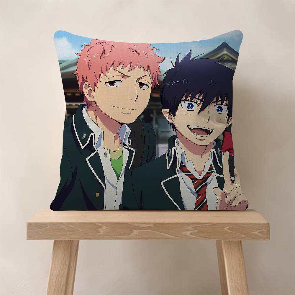 TV Anime Blue E-Exorcist Pillow Dust Cover Bedroom Kids Party Decoration Pillowcase Birthday Children Gift