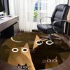 1PCNight Cats Office Round Area Rug,  Mat Suitable For Office, Under Office Chairs Bedroom Living Room Home Decor, Room Deco