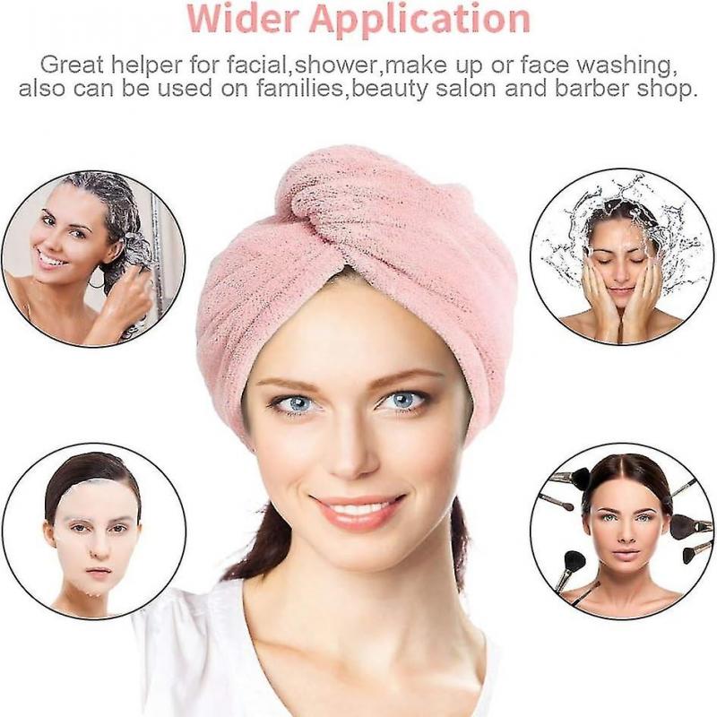 Microfibre Hair Towel, 3 Pack Hair Drying Towels Wrap, Hair Turban Towel Super Absorbent Soft Fiber