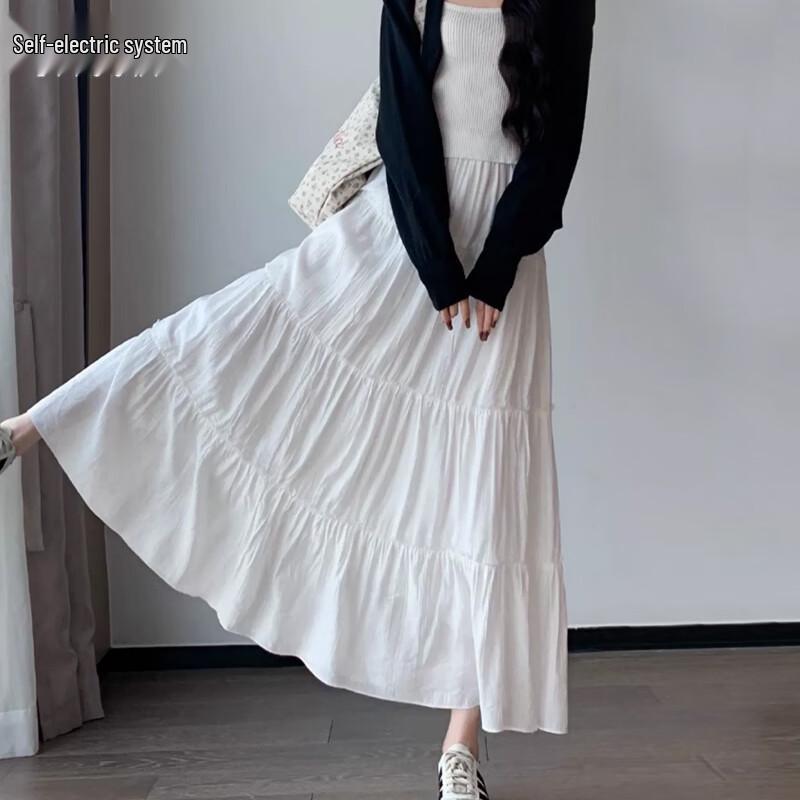 Women s 2025 High-Waist A-Line Cake Skirt M