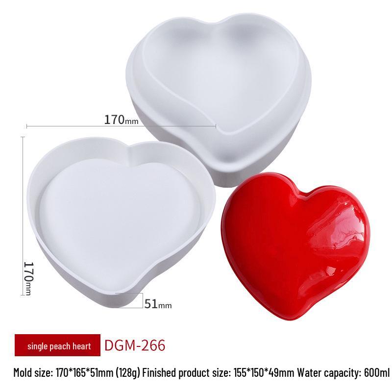 Sanshin Heart Silicone Mold for Mousse, Pastry, Chocolate, and Jelly Baking