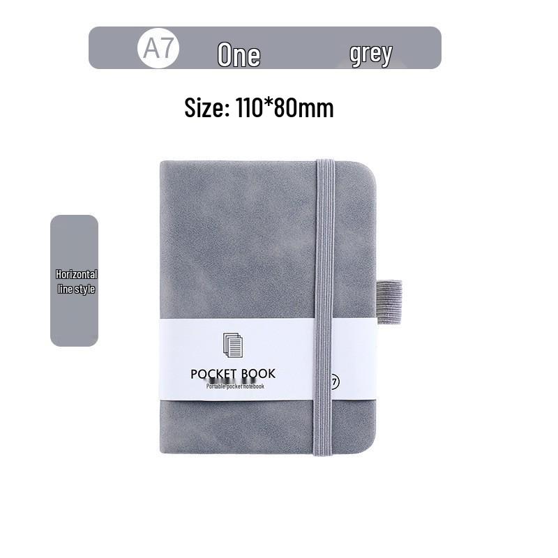 A7 Färgade Elastiska Band Fickanteckningsbok - Studentminnesbok med Läderomslag med Hudkänsla