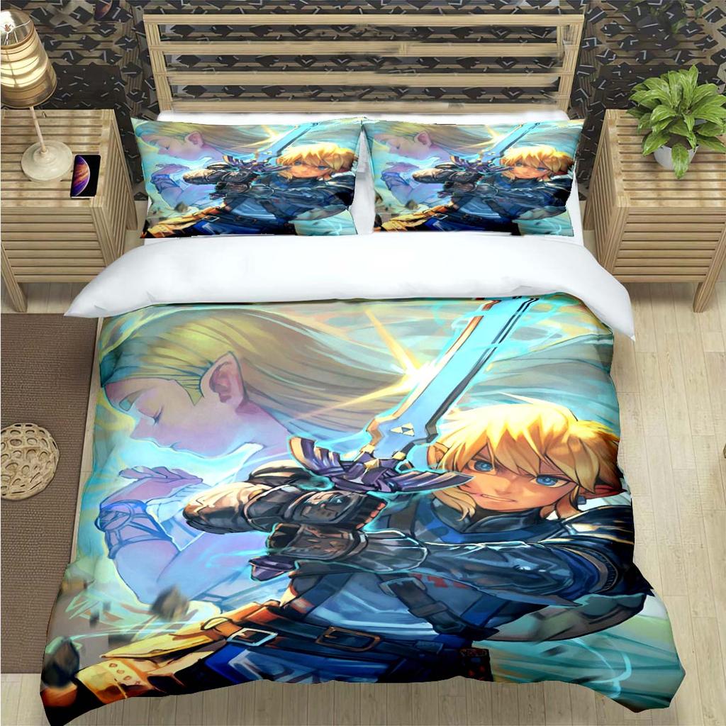 Comforter Fashion Classic Exciting Game Z-Zelda Print Bedding Sets Bed Supplies Set Bed Comforter Set Bedding Set Luxury Gift