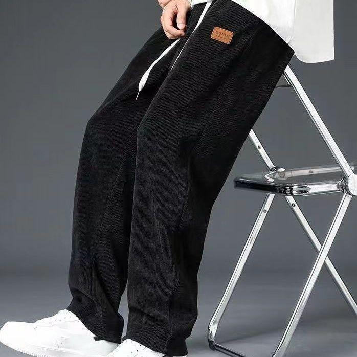 Herren Herbst Freizeithose aus Cord mit Kordelzug, Gerades Bein, Übergrößen Sportliche Hose