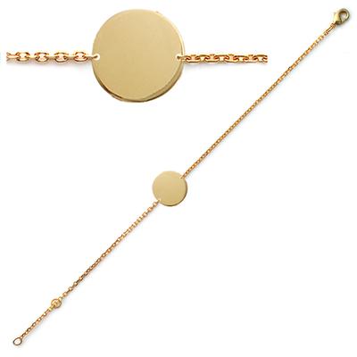 [Q6296] - Gold Plated 'Identity' Bracelet - 13 Mm