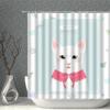 Cute Cartoon Shower Curtain Waterproof Polyester Fabric Bear Rabbit Elephant Cat Penguin Household With Hooks Bathroom Screen