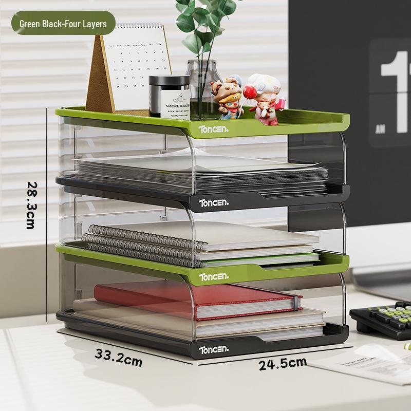 Transparente stapelbare A4 Dokumenten-Organizer-Box