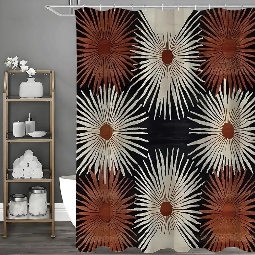 

Abstract Art Floral Shower Curtain, Bathroom Decorative Shower Curtain, Waterproof Shower Curtain With Hooks 180X200Cm W60H190(CM)-1 Pcs