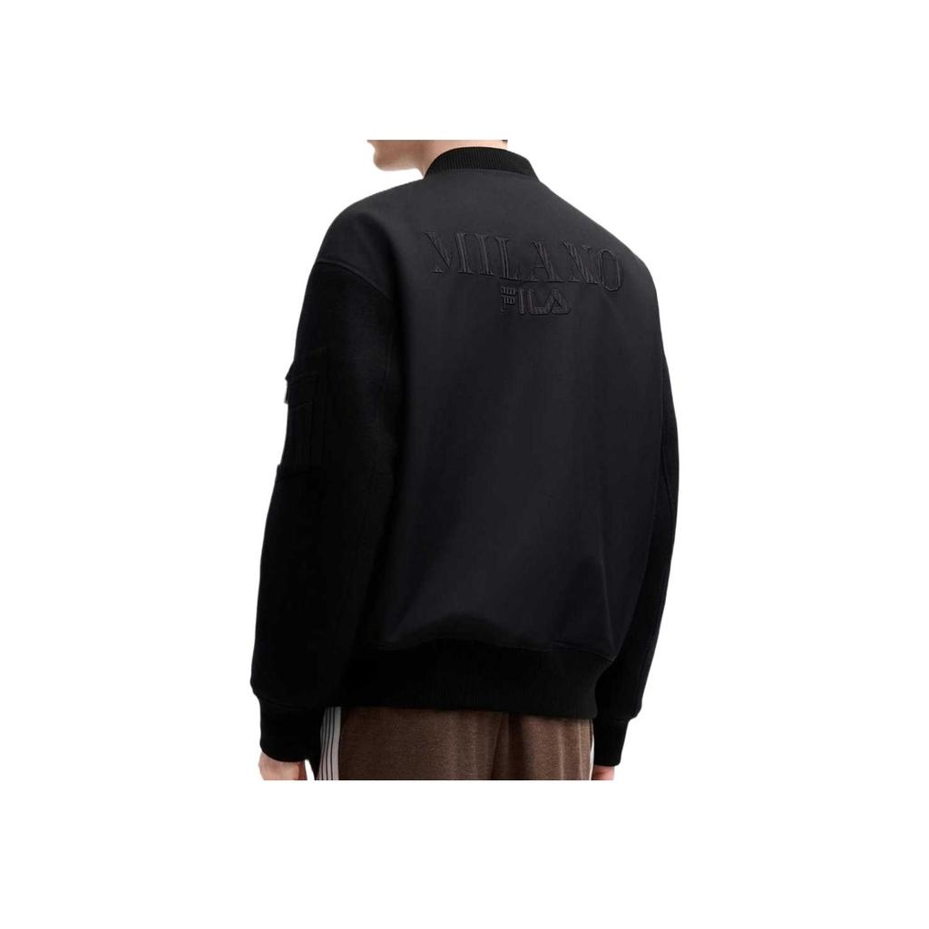 New FILA FILA MILANO Italian Luxury Sports Collection SS25 Baseball Jacket Men's Black F11M515703F-BK