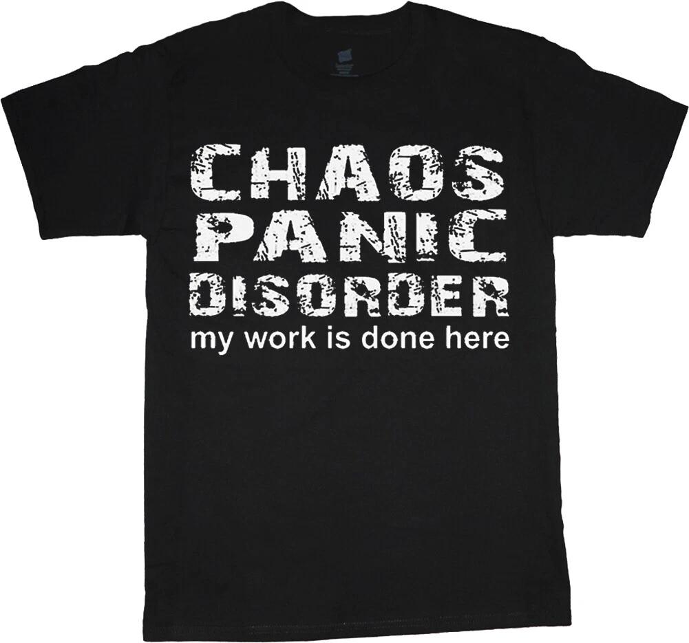 Funny Shirts Men Chaos Panic Disorder Mens Graphic Tee Clothing