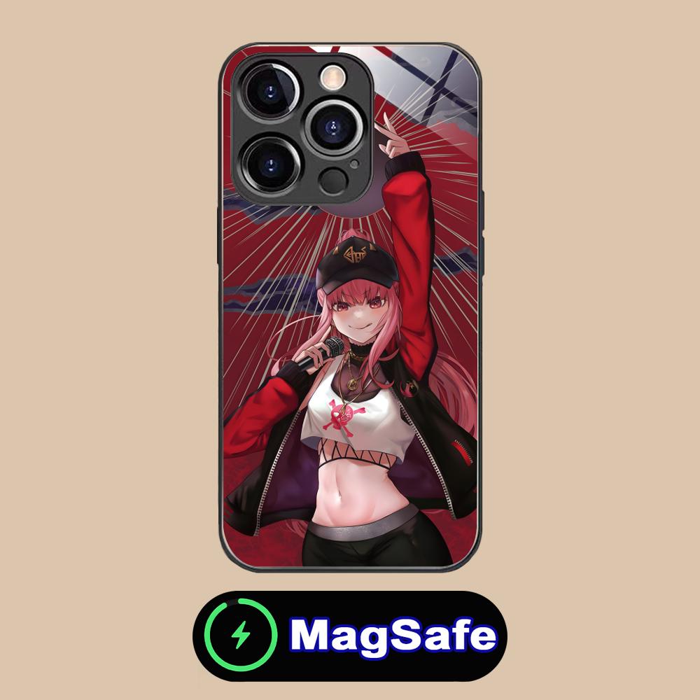 Holo Mori Calliope Glass MagSafe Mobile Phone Case for iPhone 17 16 15 14 13 12 11 Air Pro Max Plus Mini Colorful Cover