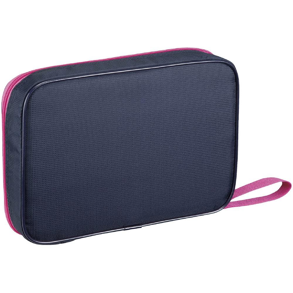 MIZUNO Table Tennis Racket Soft Case 2 83JD1510 87: Navy x Pink, Holds 2 Rackets