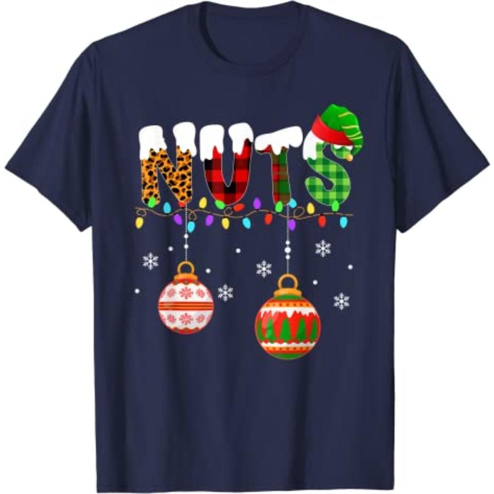 Funny Couples Christmas Chestnuts Adult Matching T-Shirt Xmas Costumes for Couples His and Her Girlfriends Boyfriends
