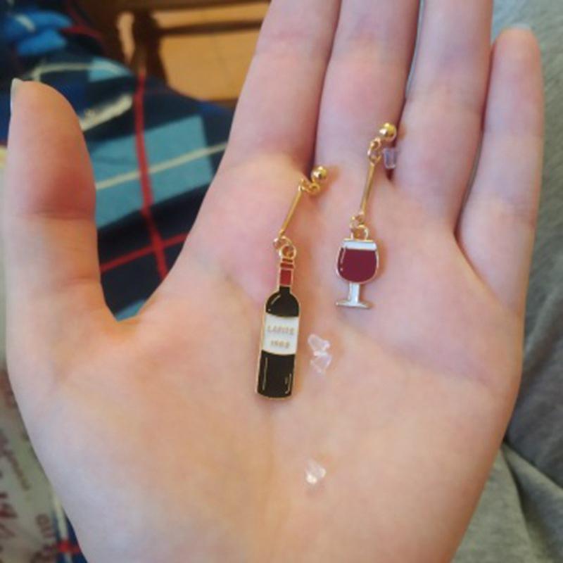 Enamel Wine Glass Earrings Red Wine Earrings Mini Food Earrings A Gift For Wine Lovers