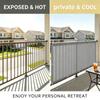 Balcony Privacy Screen, Outdoor Sunshade Fabric, Garden Fence Cover, Apartment Railing Protector with Rope Tie-Downs - Gray