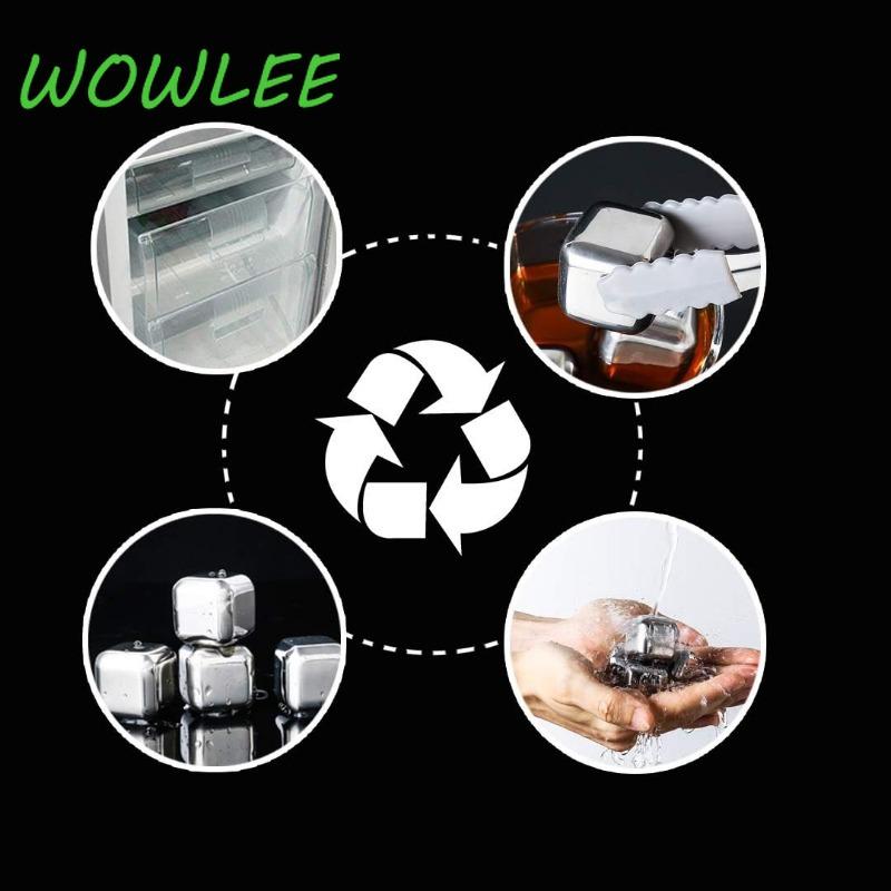 8 ks Opakovaně použitelných whisky kamenů Nerezové kostky ledu Rychle mrazící Víno Potravinářská kvalita Koktejly Bourbonor Nápoj Barové příslušenství