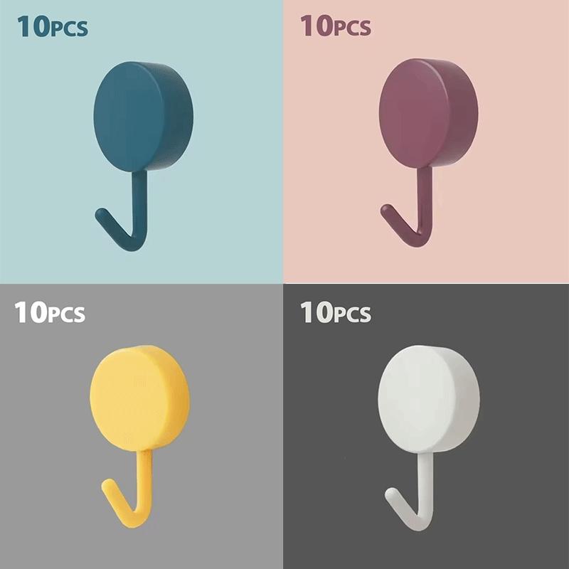 10/20/40PCS Self Adhesive Wall Hook Strong Without Drilling Coat Bag Bathroom Door Kitchen Towel Hooks Home Storage Accessories