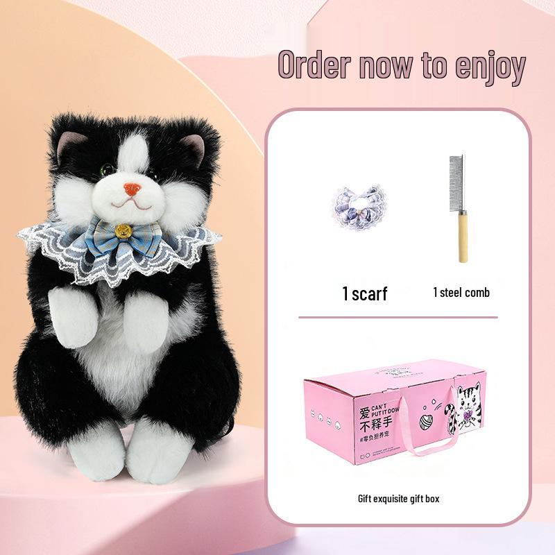 Cross-border Cat Doll Backpack: Plush Simulation Double Shoulder Toy, Ideal Gift for Girls