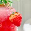 Summer Cute Strawberry Straw Water Bottle Cartoon Food Grade PP Milk Coffee Straw Cup for Home Drinkware
