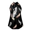 Women's Sexy Round Neck Pleated Vintage Flower Print Sleeveless Strappy Tank T-Shirt Tops