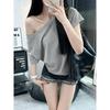 2025 College Style Striped Long-Sleeve Korean Round Neck Loose T-Shirt for Women