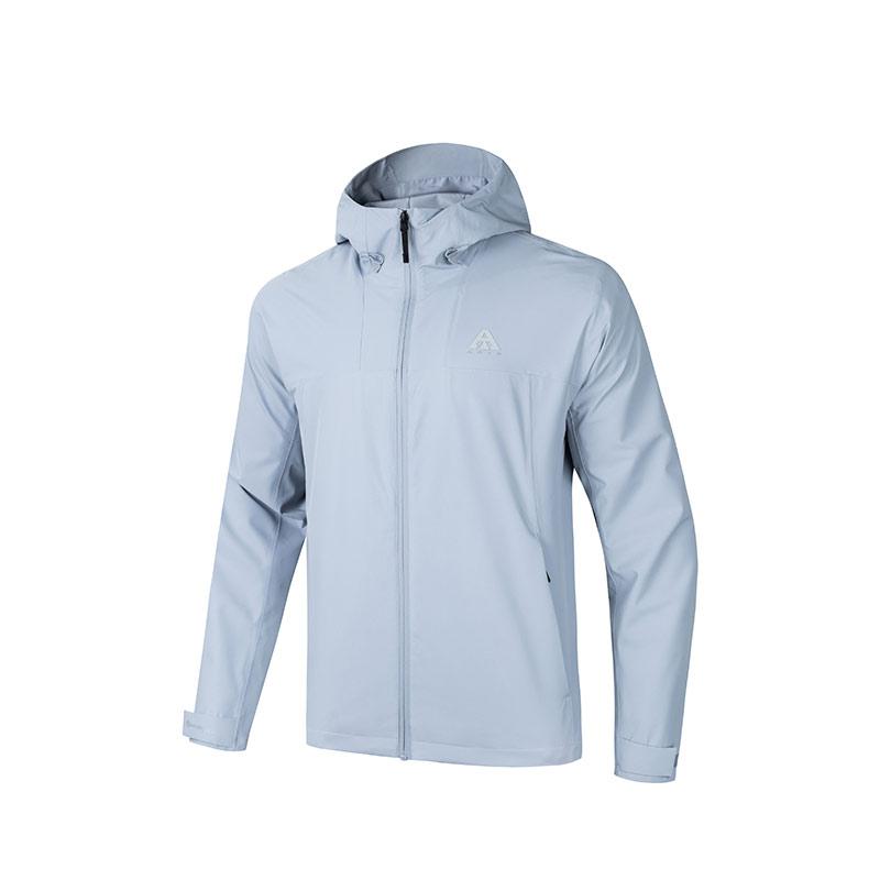 

Anta Comfortable Casual Solid Color Letter Zipper Hooded Jacket Men jackets Gray 152446614-3 3XL