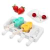 Silicone Ice Cream Mold DIY Homemade Popsicle Moulds Freezer 4 Cell Small Size Ice Cube Tray Popsicle Barrel Makers Baking Tools