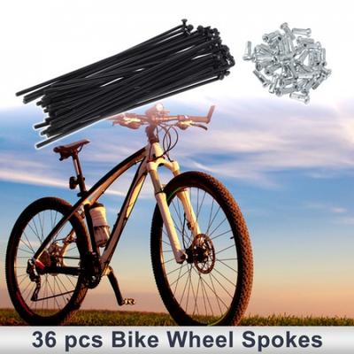 1 Set 13G 127mm Length Bicycle Spokes Nipple 45 Steel Black Universal