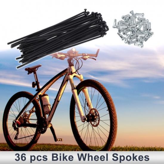 

1 Set 13G 127mm Length Bicycle Spokes Nipple 45 Steel Black Universal