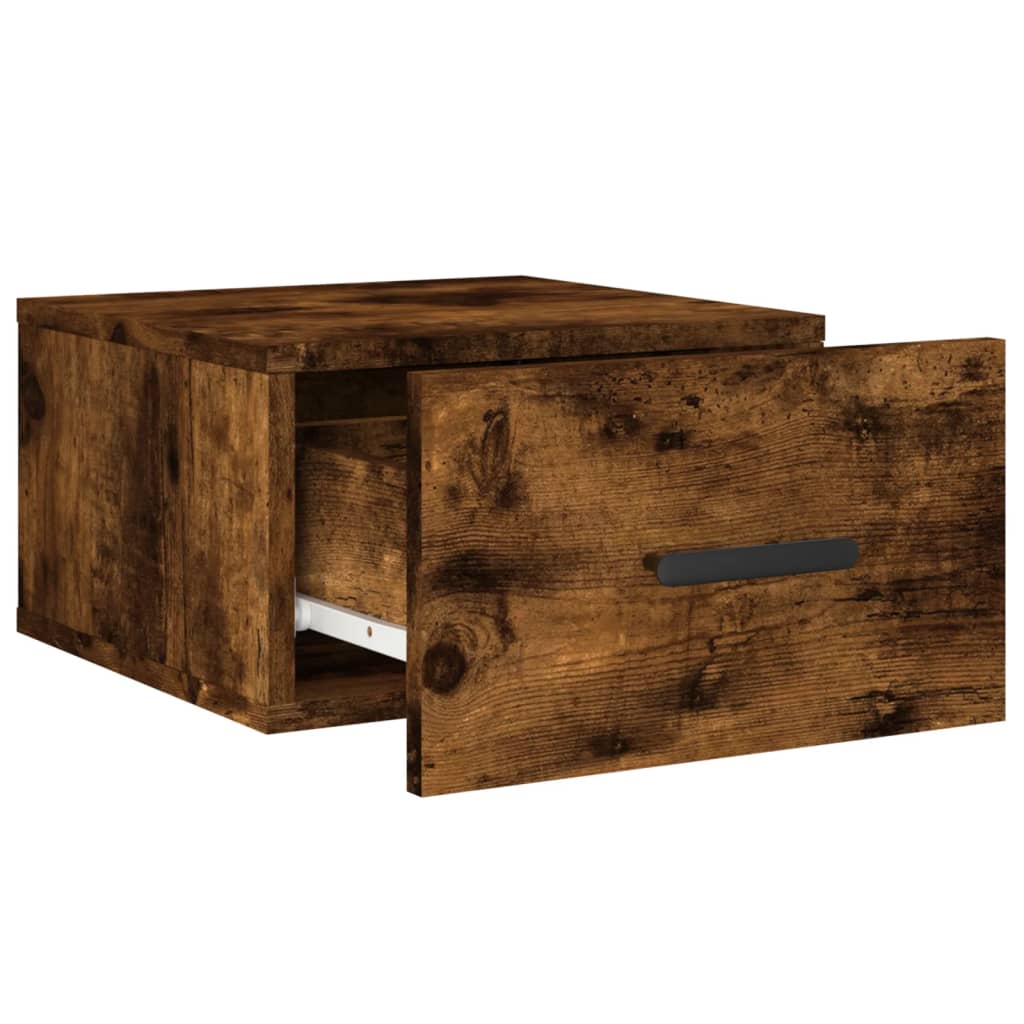 Wall Mounted Nightstand Smoked Oak 35x35x20 cm